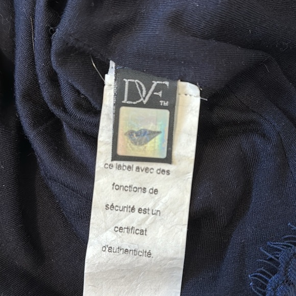 DIANE VON FURSTENBERG Zarita Dress Navy Blue Lace Sheath 3/4 Sleeve - Picture 10 of 13